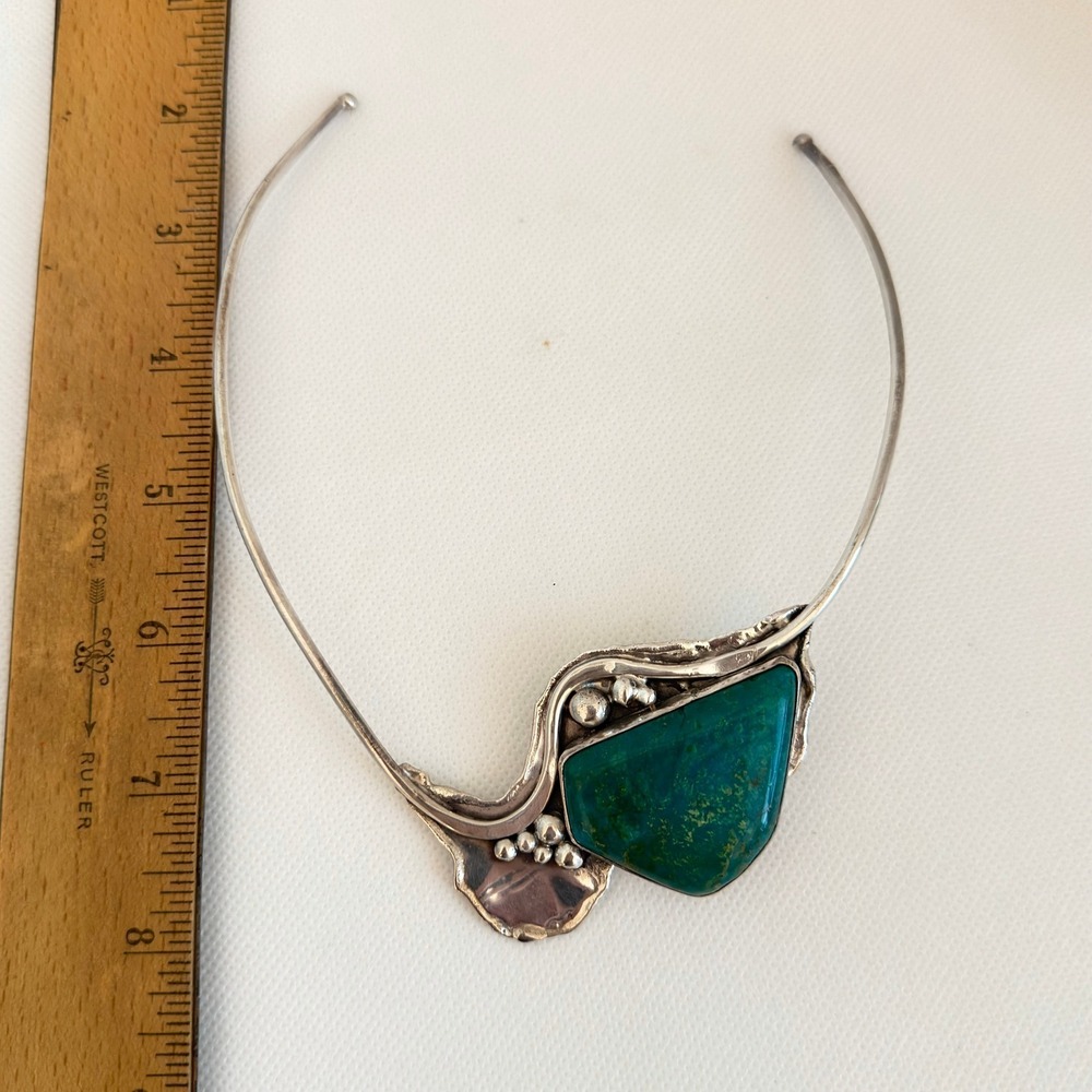 Diane Markz Silver Turquoise Torque Necklace - Picture 8 of 8